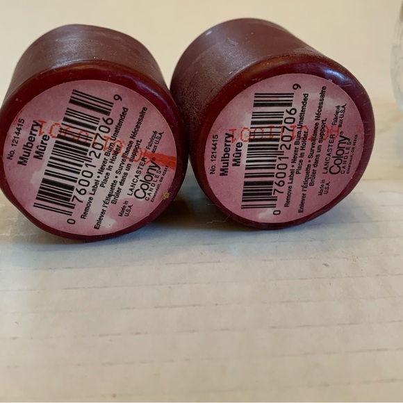 Crackle Glass Clear Candle Holders, set of two with Candles. - Picture 4 of 7